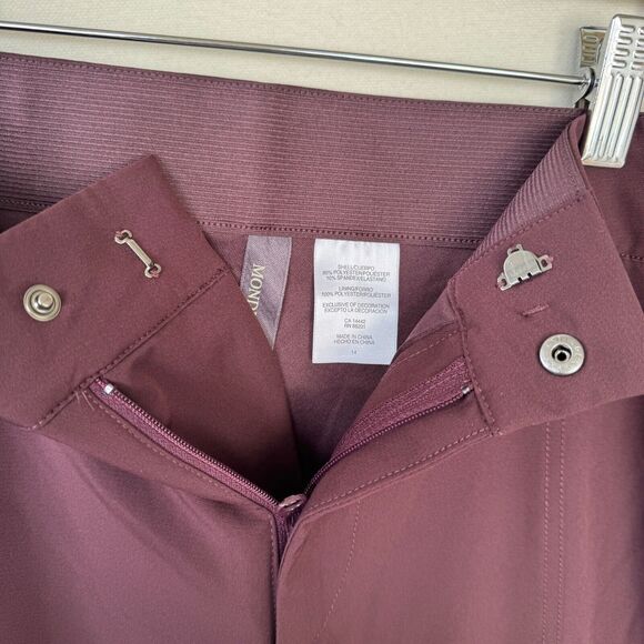 Mondetta Women Tailored Pants High Rise Comfort Red 14 Travel Athleisure Casual - Picture 10 of 12